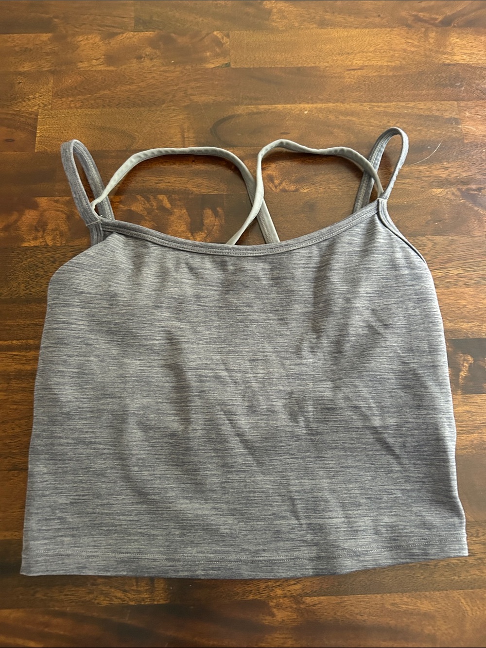 Heather Gray Double-Strap Crop Camisole